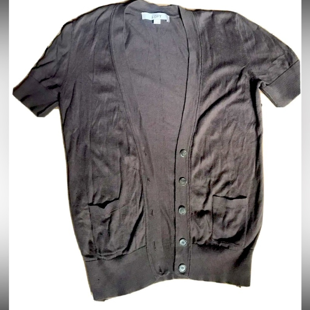 Ann Taylor, The LOFT Brown Cardigan, Size Small